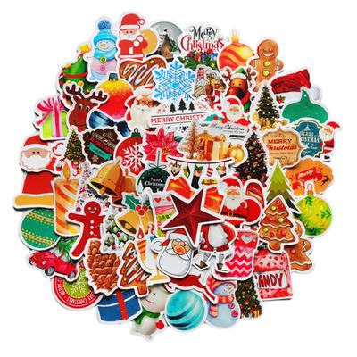 2021 Weihnachten Themenaufkleber 100 Nicht Wiederholende Wasserdichte Feiertagsdekorationsaufkleber für