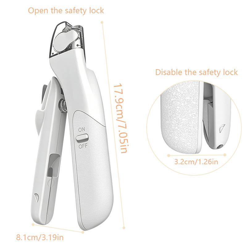 LED Pet Nail Clipper USB Rechargeable Nail Grinder with Anti-splash Design and Visible Bloodline, Suitable for Small To Medium-sized Dogs, Cats, and