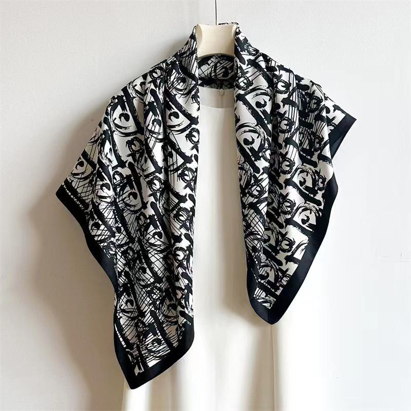 High-End Retro Korean-Style Silk Square Scarf: Versatile Fashion Accessory for Women