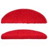 VidaXL Tapis d'escalier 15 pièces 56 x 17 x 3 cm Rouge Demi-rond 133899