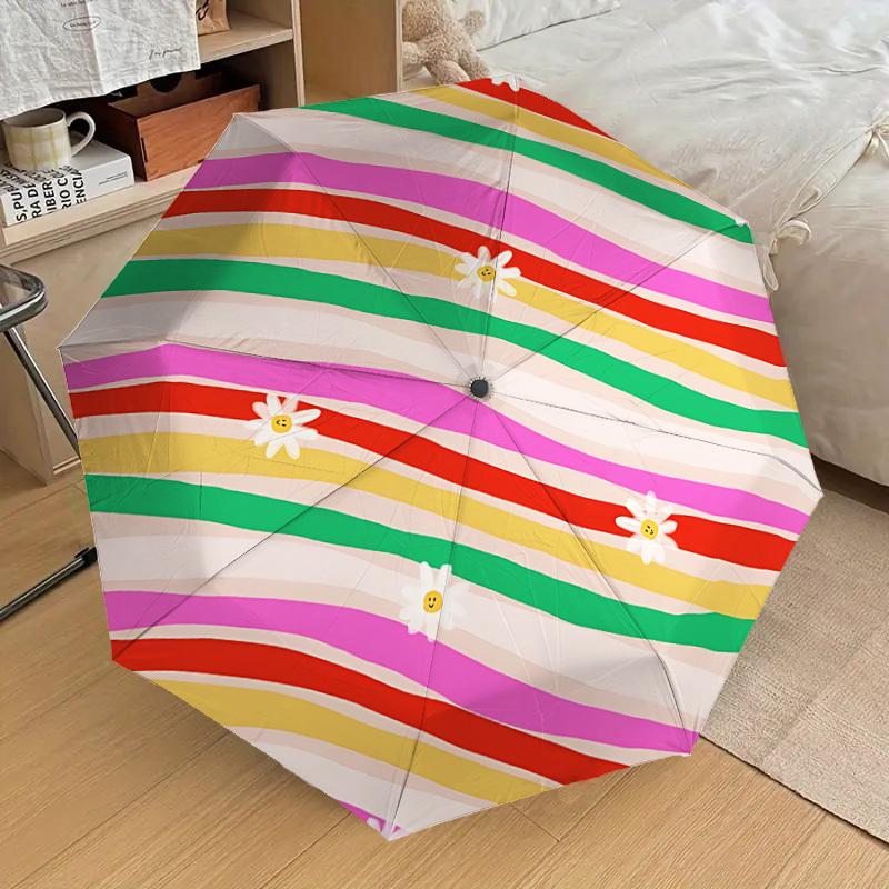 

1pc Spring Flowers Pattern Automatic Open/Close Umbrella, 8-Rib Sturdy Frame, Umbrella for Travel, Everyday, Formal Events yy251126021