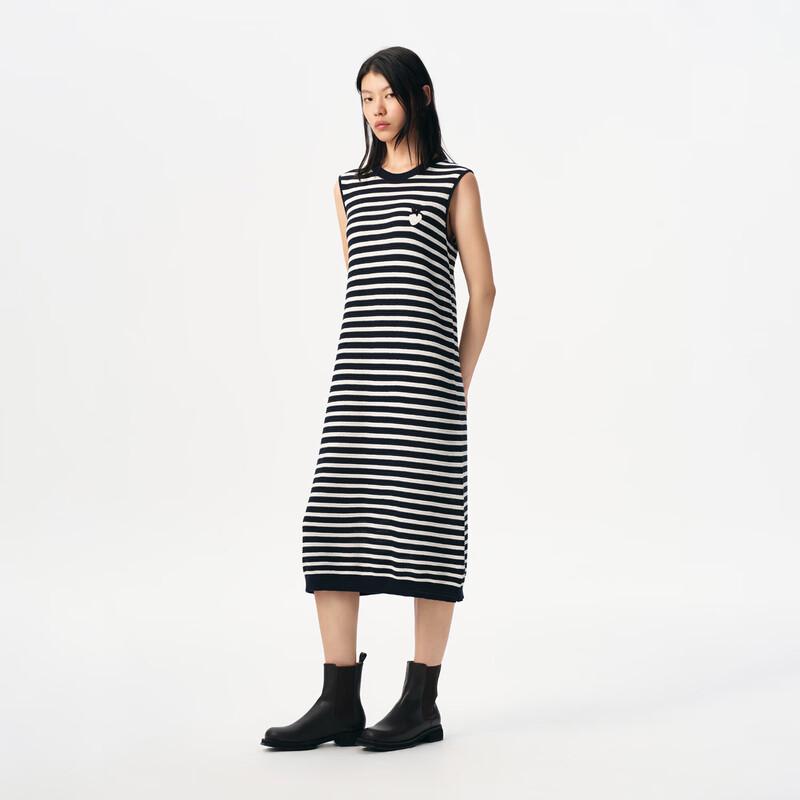Broadcast Women's Striped Knit Sleeveless Midi Dress