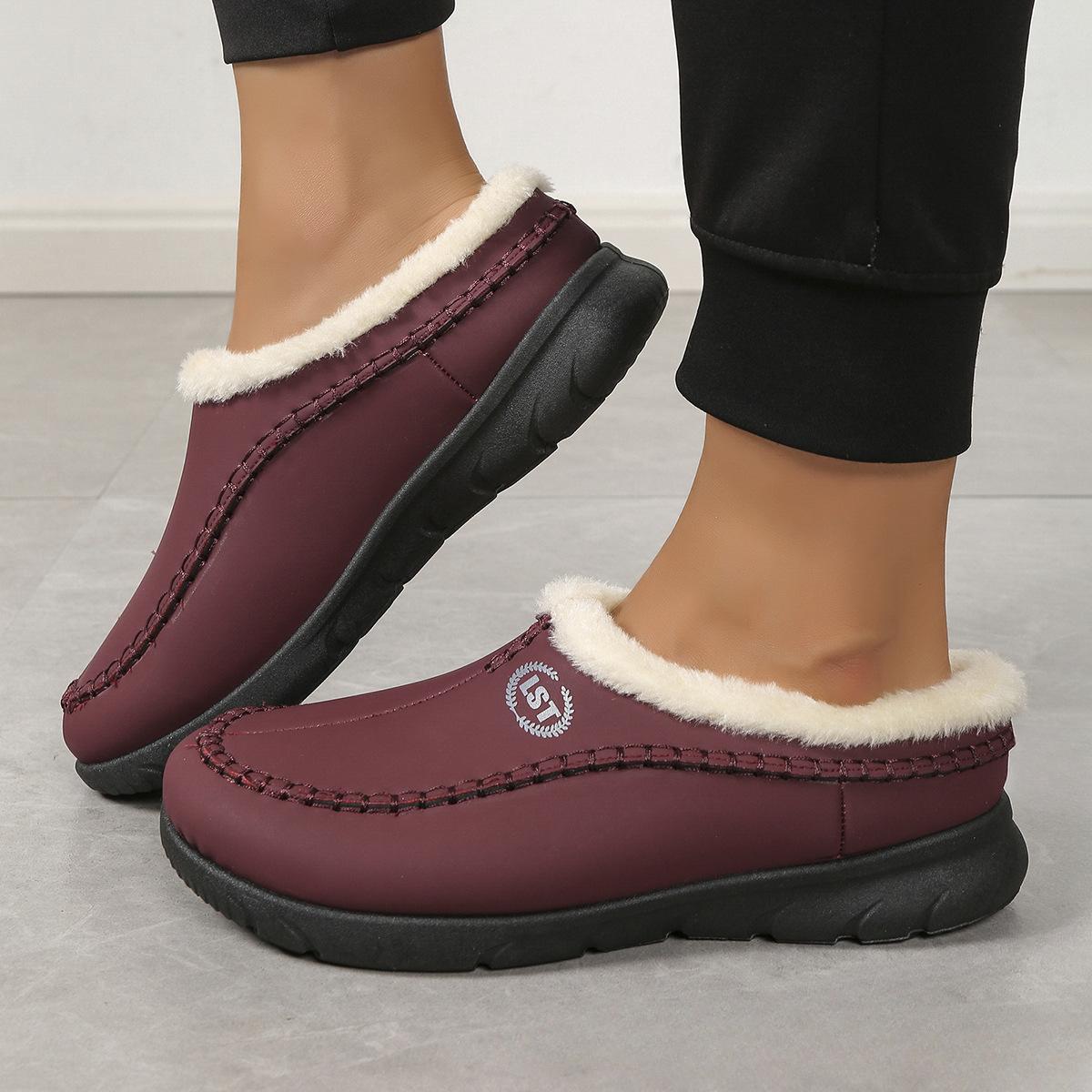 Осенние и зимние меховые хлопковые тапочки Home Cave Shoes Женские хлопковые тапочки 46 — фото 5