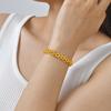 Stainless Steel Multiple Chunky Thick Chain Bracelet for Women Gold Plated Twist Irregular Geometric Bracelets Jewelry Gift