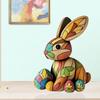 2D Flat Wooden Sculpture Rabbit Wooden Ornament, Bunny Shaped Christmas Ornament for Home Office Desk Decoration Holiday Gifts