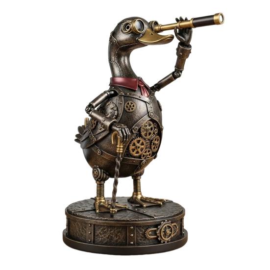Steampunk Animal Explorer Statue Vintage Animal Desk Figurine Animal Sculpture with Gear