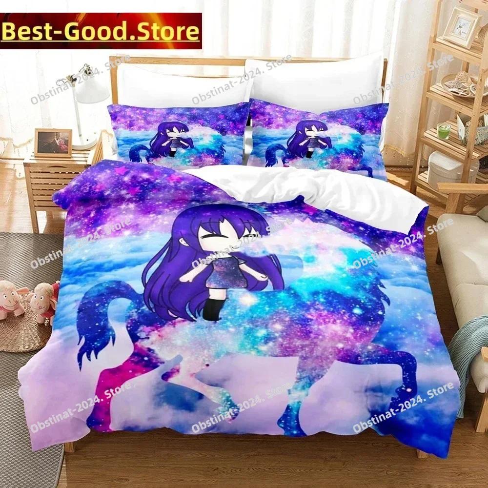 3D Anime Gacha Girl Povlečení s povlakem na polštář Potah na přikrývku Měkké Jednolůžko Dvojlůžko Queen Super King Velikost Domácí textil
