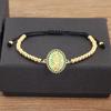 Nidin Classic New Design Oval Shape Virgin Mary Shiny Zircon Charm Chain Bracelets Adjustable 6 Colors Female Jewelry Gifts