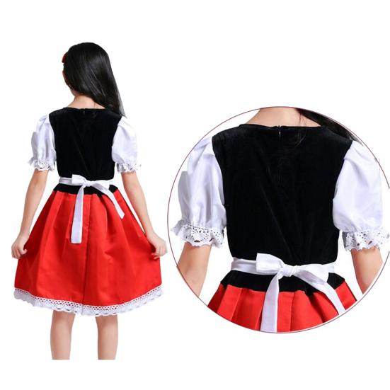 1 Set Halloween Clothes Hobby Funny Cute Comfortable Beautiful Decorative Polyester Holiday Wear Cosplay Little Red Riding Hood Dress Birthday Gift