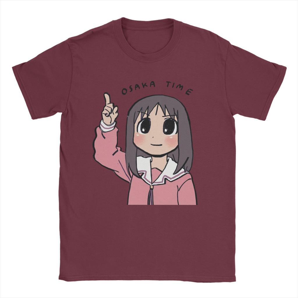 Męskie Koszulki Osaka Time Ayumu Anime Azumanga Daioh Vintage Czysta Bawełna T-shirty Krótki Rękaw Koszulka Okrągły Dekolt Odzież Nadruk