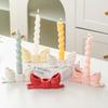 Romantic Ceramic Bow Candle Holder INS Candle Stands Gift Long Candle Candlestick  Table Decoration