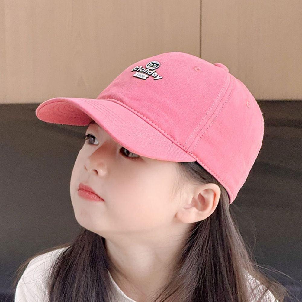 Korean Style Children Candy Color Baseball Hat Letter Embroidery Anti-UV Summer Sun Hat Quick-dry Cute Girls Peaked Cap Baby