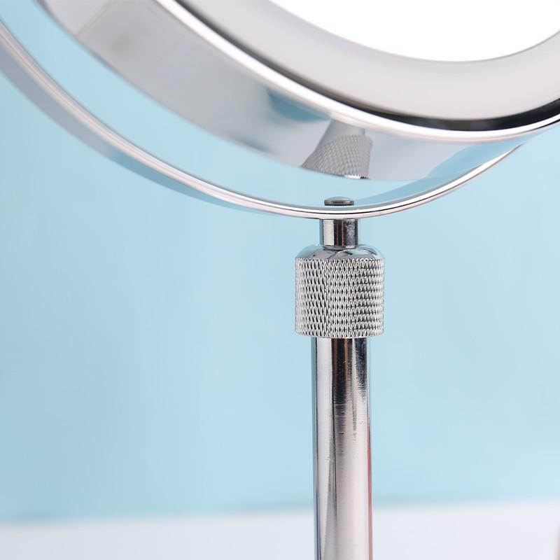 8" Double-Sided LED Lighted Makeup Mirror with Adjustable Height and Magnification