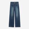 High waist wide leg jeans women's autumn new straight loose pear shape retro and thin floor pants