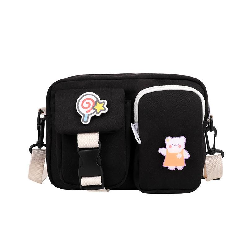 Petit Sac Carré en Nylon pour Femmes avec Fermeture Éclair pour un Usage Quotidien Décontracté