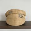 INS Spring Summer Hand-sewn Raffia Newsboy Hats for Women Letter Crystal-Embellished Baker Boy Cap XS-L Sombreros De Mujer