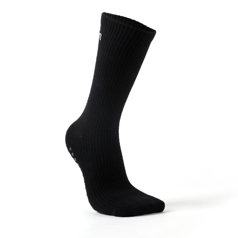 MEIKAN Women s Non-Slip Yoga Pilates Cotton Mid-Calf Socks One Size for Women чёрный
