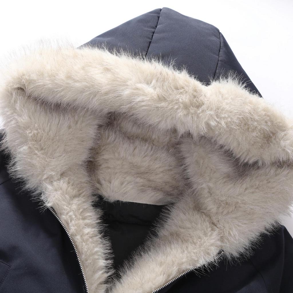 Jaqueta de Neve Masculina Retro com Capuz, Estampa Leopardo das Neves, Gola de Pelo Genuíno, 90% Penugem de Pato, Estilo Curto para Exterior.