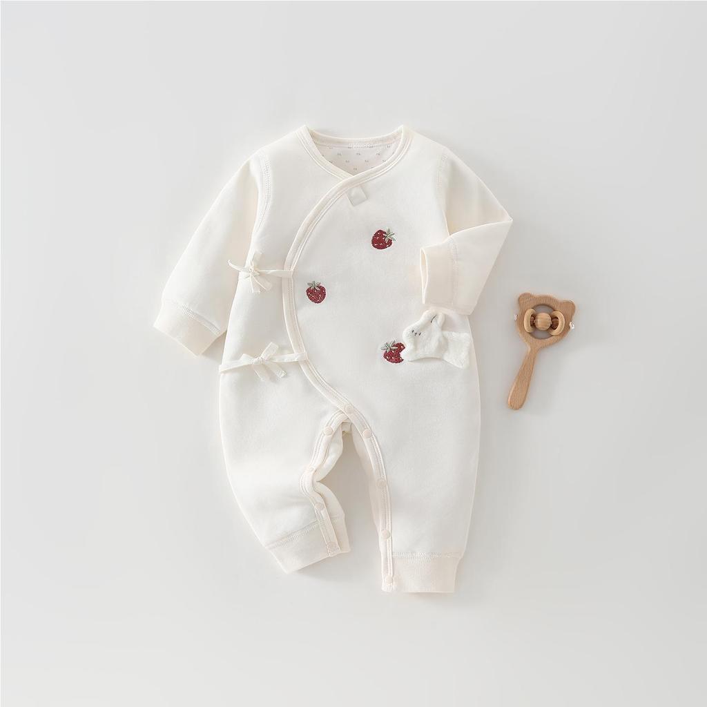 Unisex Pure Cotton Baby Jumpsuit: Newborn Butterfly, Spring & Autumn, Boneless One-Piece with Extra Cotton for Outdoors