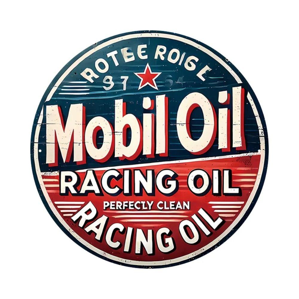 "King of the Road" Motorcycle Retro Round Metal Garage Sign 20x20cm