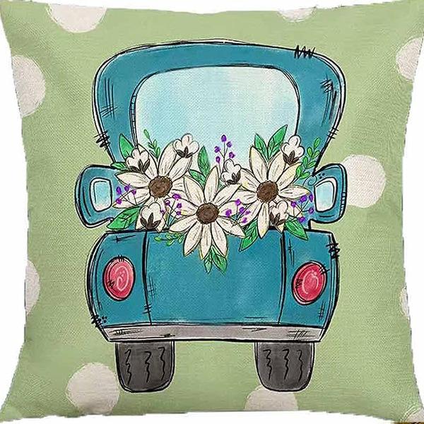 Pastoral Plants and Flowers Pillowcases Lavender Daisy Printed Linen Pillows Home Office
