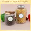 Removable Mason Jar Lid Labels 90 Canning Labels for Jars and Lids Canning Jar Label Stickers Floral Round for Food Container Spice Lids Canister