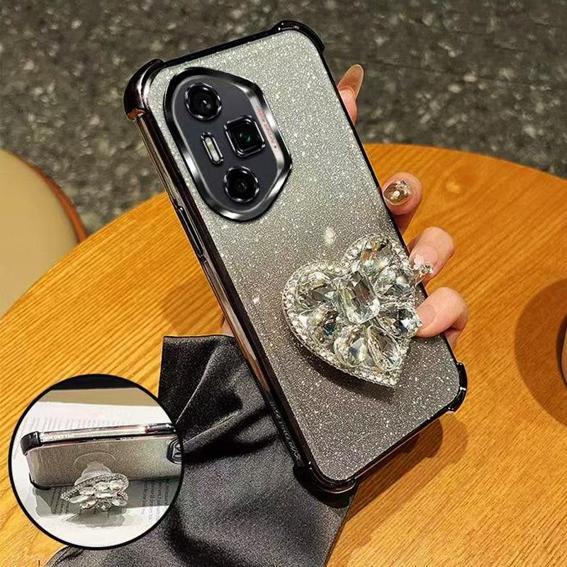 For Google Pixel 9 Phone Case for Google Pixel 10 9 Pixel9 Pro 9A A 9Pro XL Glitter Diamond Heart Shockproof Bracket Case Cover