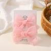 2Pcs/Set Pearl Bows Hair Clips Cute Sweet Girls Side Clip Solid Color Hairpin Handmade with Bow Hair Accessories Headdress Gifts