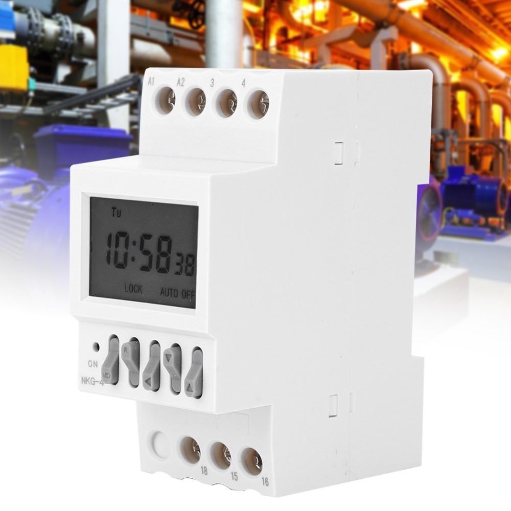 NKG-4 Programmable Timer Switch Din Rail AC220V 3A Microcomputer Timer Intelligent Automatic School Bell Controller School Bell