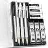 Four Candies Sharp Pencil Set Clear Case 0.5mm 3 Pieces HB Lead Refill 180 Eraser White Frost Students Drafting Writing