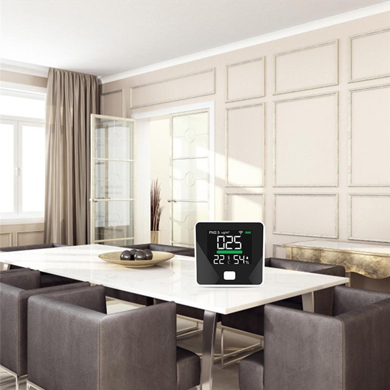 A96I-Tuya Wifi Air Quality Meter PM2.5 Temperature Humidity Tester Portable LED Display For Home Office