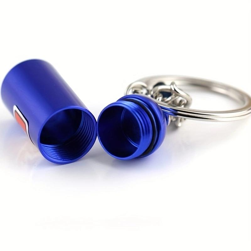 1PC Car Keychain Empty Nitrogen Bottle Style Metal Key Ring Car Turbo NOS Keychain