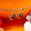 Funny Enamel White Ghost Hoop Earrings for Women Gothic Rhinestone Pumpkin Spider Drop Earring Halloween Party Festival Jewelry