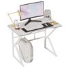 40 Inch Gaming Desk, Ergonomic Computer Desk with Large Carbon Fiber Desktop, Gamer Workstation PC Table for Home,