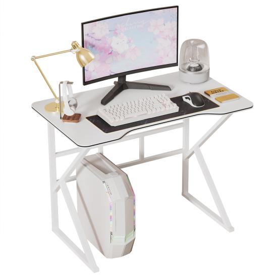 40 Inch Gaming Desk, Ergonomic Computer Desk with Large Carbon Fiber Desktop, Gamer Workstation PC Table for Home,