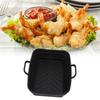 2 Pcs Silicone   Cooker Pot with Handle Rectangular Fryer Liner Tray Replacement for Kitchen Cooking Accessories
