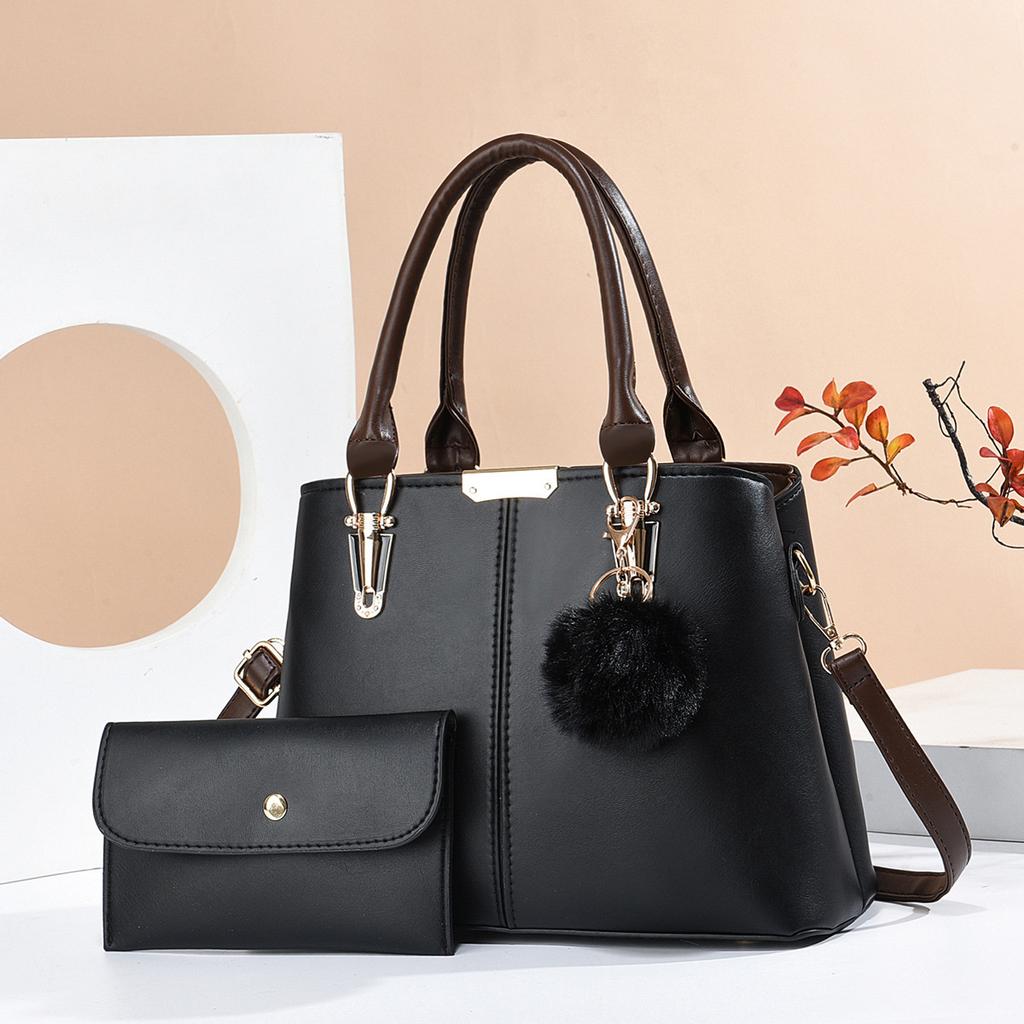 Two-piece Set Womens  Handbag and Wallet Large Capacity One-shoulder Messenger Bag for Fashion Casual Leather Women's Bag