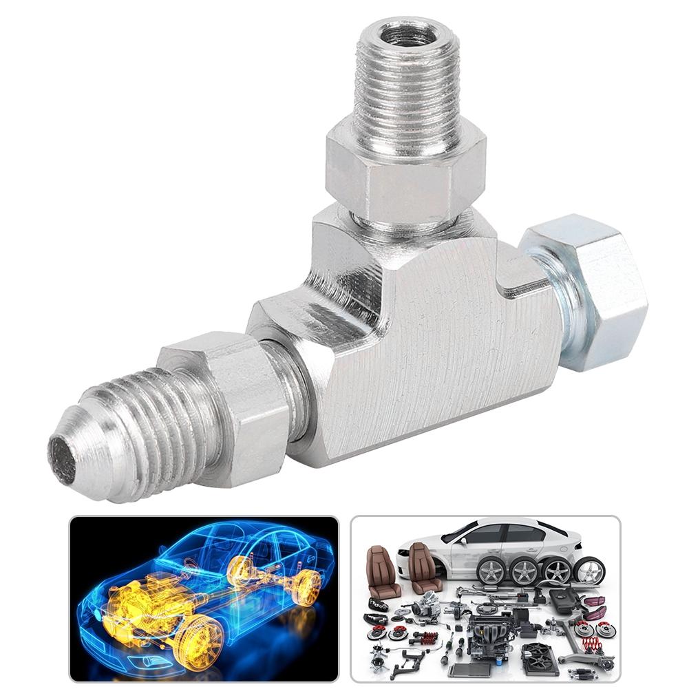 Adapter Fitting Tee 3 Way 1 8  NPT to 4AN & Plug Block Oil Feed Pressure Sensor