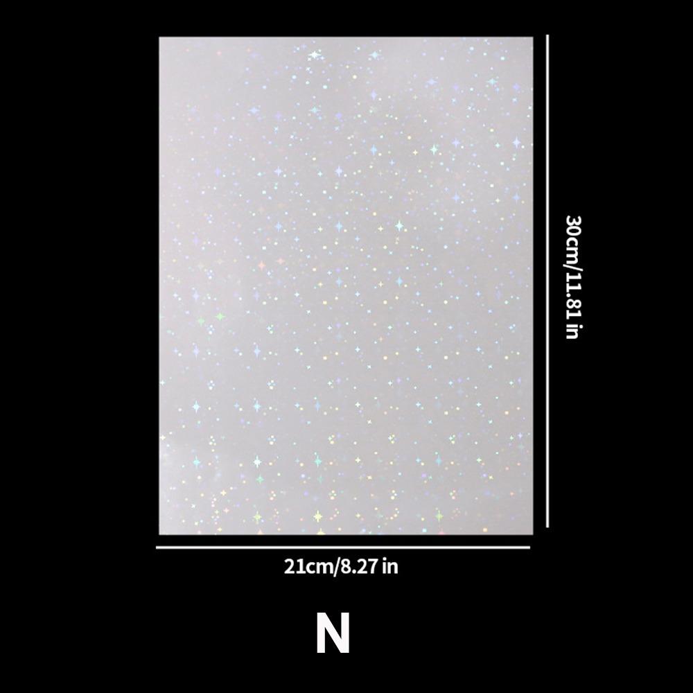 5Pcs A4 Holographic Lamination Film Clear Waterproof Holographic Vinyl Stickers Paper Transparent Laser Cold Lamination Film