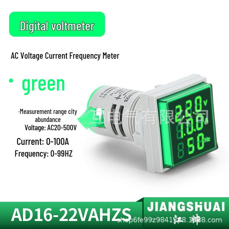 AD16-22AVHZ Digital LED Meter: AC Current, Voltage, Hertz Display with Current Transformer.