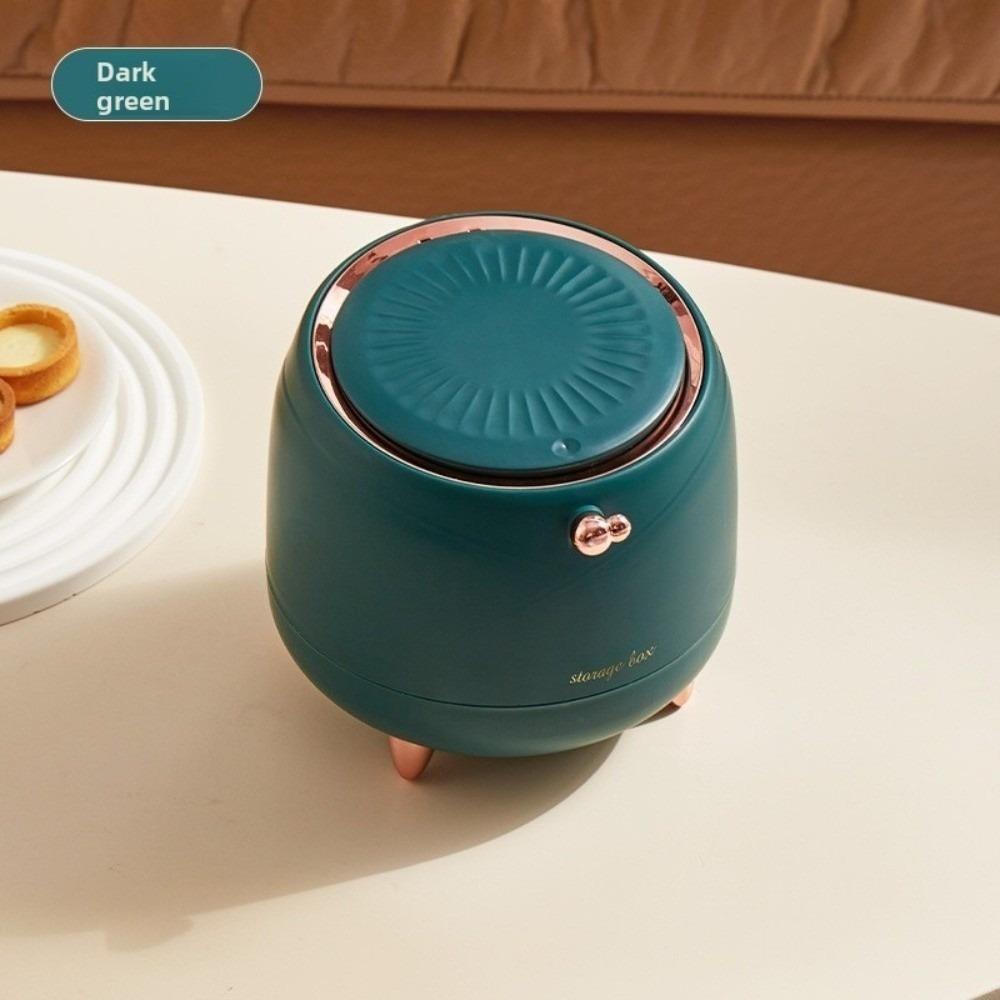 Light Luxury Desktop Trash Can Mini Size Double-layer Coffee Table Cover Pressing Type Small Storage Bucket