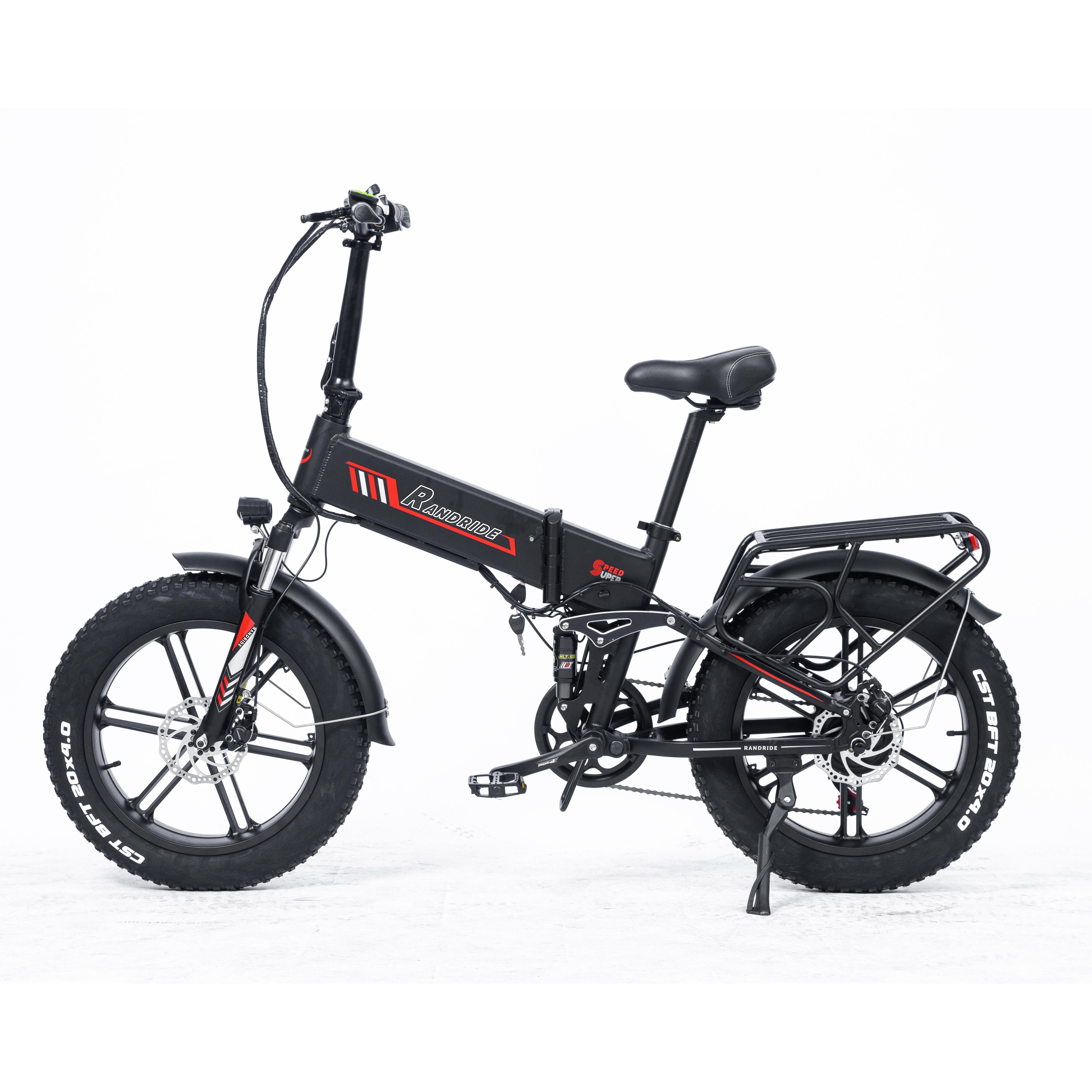 Vélo électrique RANDRIDE YX20M Moteur 1000W Pneus Fat 20*4.0'' E-Bike Vitesse maximale 45km/h Batterie 48V 17Ah Autonomie maximale 80-90km Charge maximale 150kg