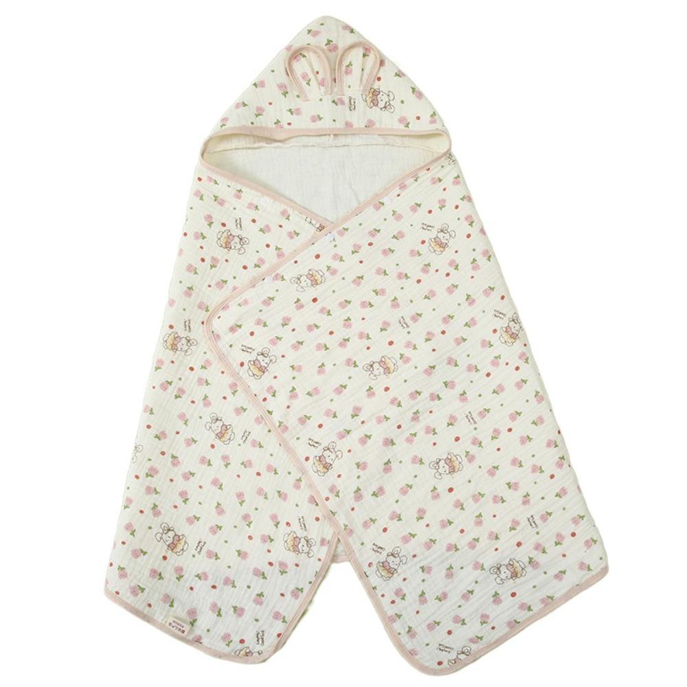 

Soft Texture Pure Cotton Gauze Bear Printed Baby Swaddle Cloth Newborn Care Style L