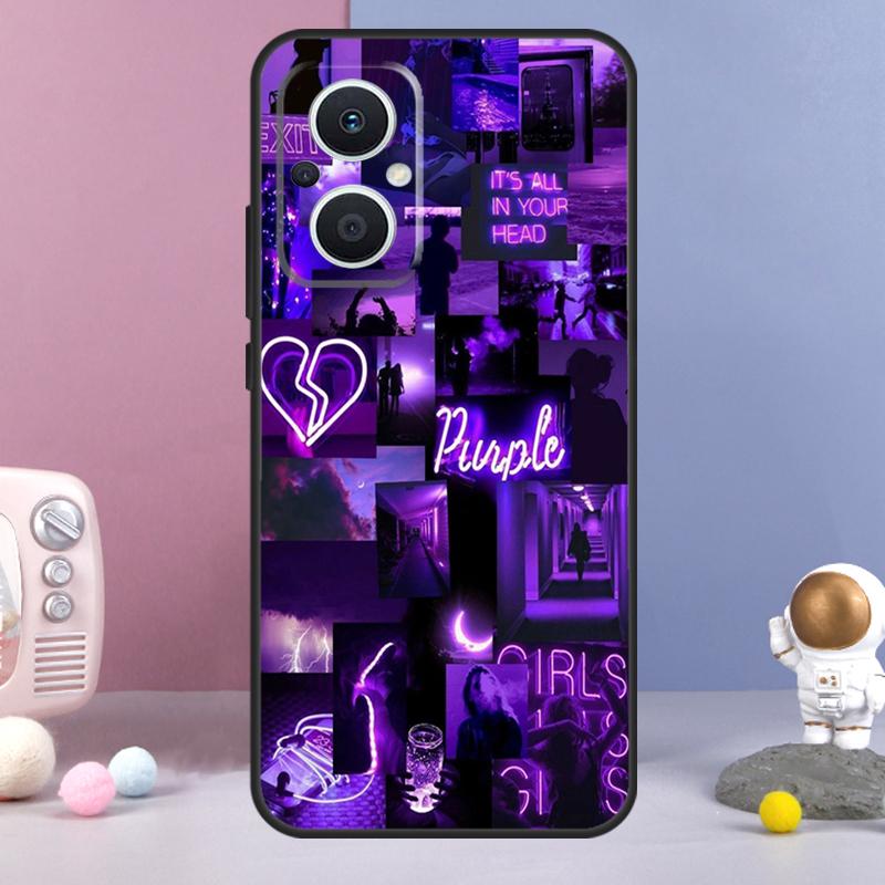 Coque esthétique violette Pour OPPO Find X3 Neo X2 Lite X5 X6 Pro OPPO Reno 10 8 8T 5Z 2Z 4Z 4 5 6 7 Lite Coque