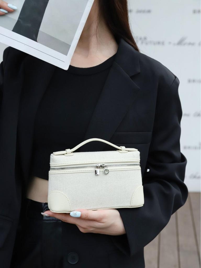 2025 Women's Canvas Patchwork Crossbody Tote - Fashionable Small Square Casual Bag