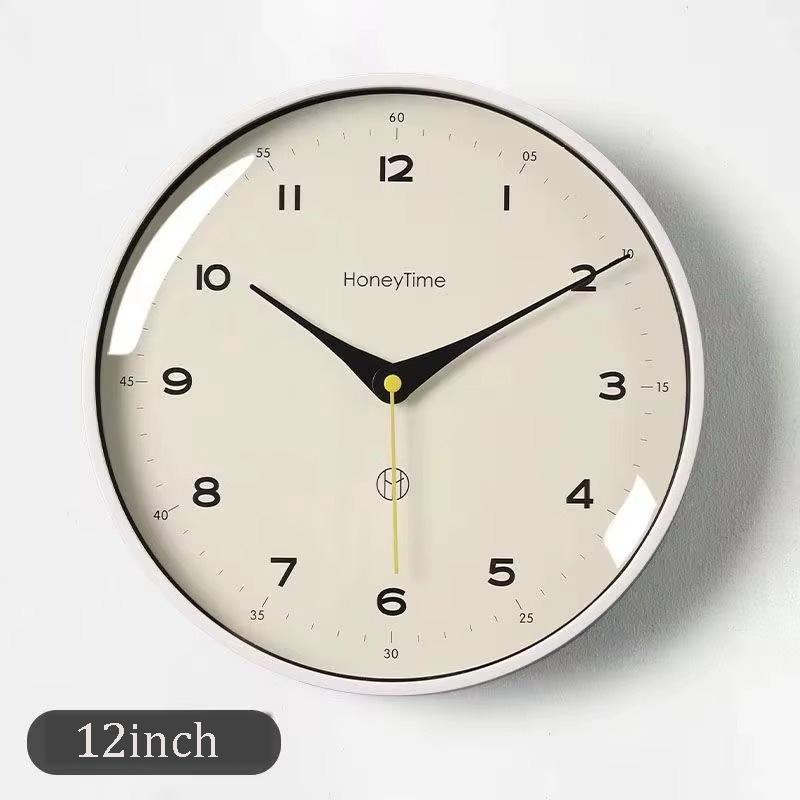 12/10 Inch Silent Wall Clock Non-Ticking Quartz Battery Operated Modern Decorative Clock for Home Bedroom Office Decro