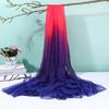 Gradient color silk scarf for autumn and winter, women's large sheer scarf, outdoor fashion scarf, sun protection shawl, beach scarf, stylish