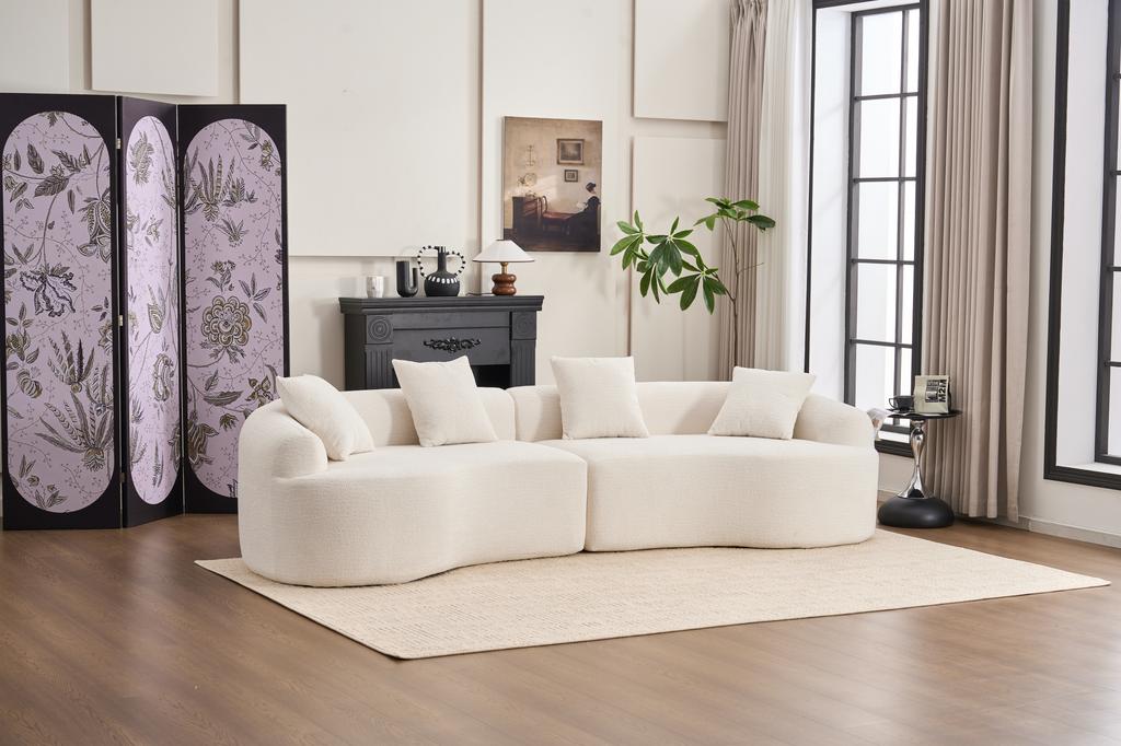 Modular Curved Sofa, Compressed Sofa, Chenille Modern In a Box, 4-Seater, Comfortable & Stylish for Living Room & Apartment, Requires Installation.
