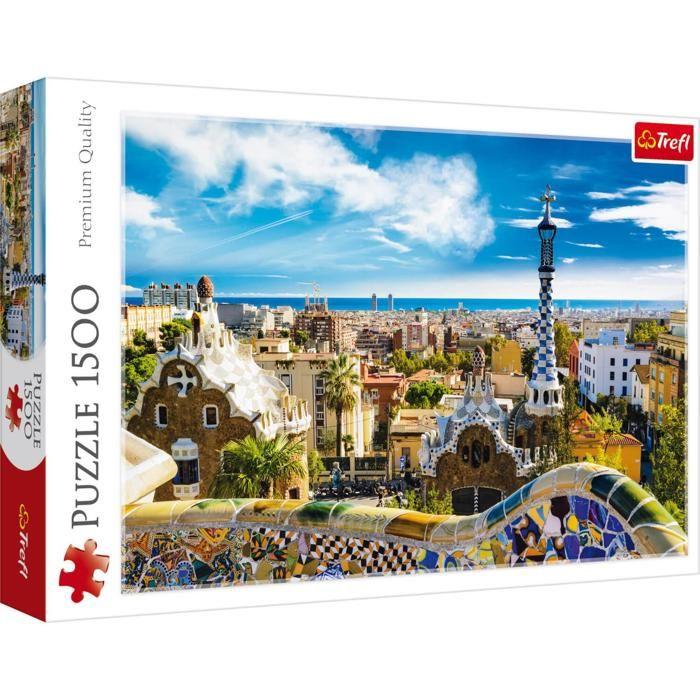 Puzzle Trefl 1500 pièces - Park Güell, Barcelone - Thème Voyage et Cartes