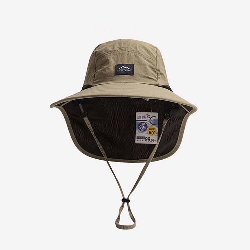 Children'S Summer Wide Brim Waterproof And Quick-Drying Panama Caps Outdoor Visor Uv Neck Protection Bucket Hats